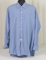 Custom Turnbull & Asser Sea Island Cotton Blue Cocktail Cuff SHIRT 17 x 36.5