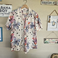 vstr mens shirt Tiki Hawaiian XL 100% Cotton Coastal beach california living