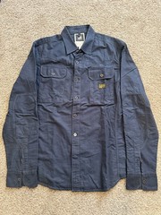 G Star Raw Western Denim Button Down Dress Shirt Navy Size Large Men’s