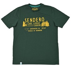 Sendero Provisions Co T-Shirt Mens Medium Green Crewneck Lake Lodge Cabins