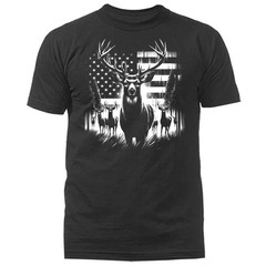American Flag Deer Hunting Buck Wildlife Wilderness Outdoor Nature T-shirt