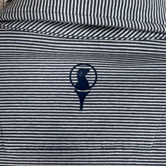 Birdie Retriever The Nautical Polo Shirt Size Large Blue Striped Stretch UPF 50