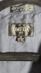 2XL 18-18.5 Mens Omega Italy Dress Shirt with 4 front Pockets