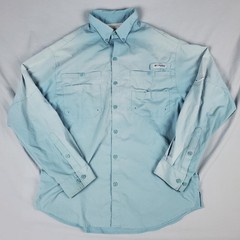 Faded Columbia PFG Tamiami II Long Sleeve Shirt Mens Small Blue Fishing FM7253