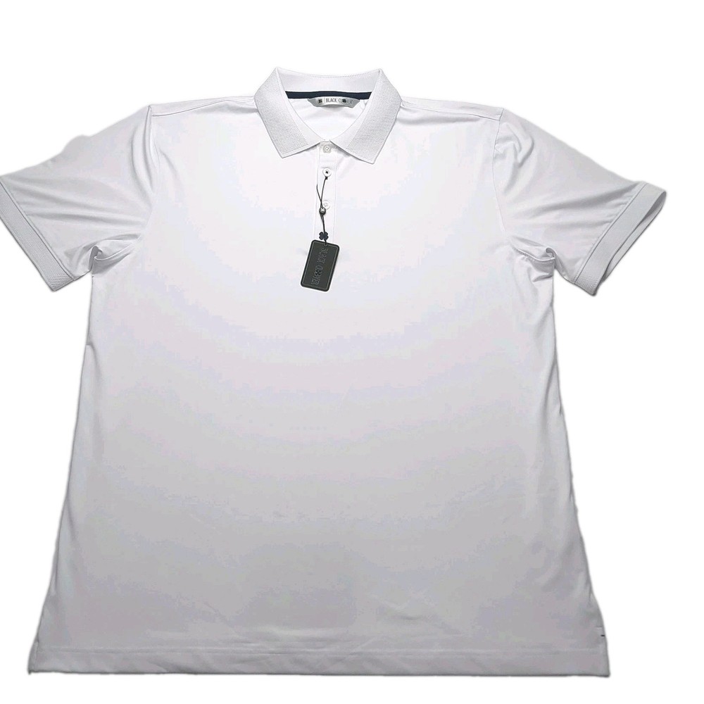 Black Clover Polo Shirt NEW Mens L Live Lucky Golf Performance White Navy