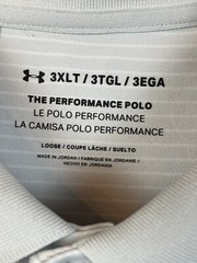 Under Armour Mens Golf Shirt Polo Performance 3.0 Gray White Stripe Polo 3XL