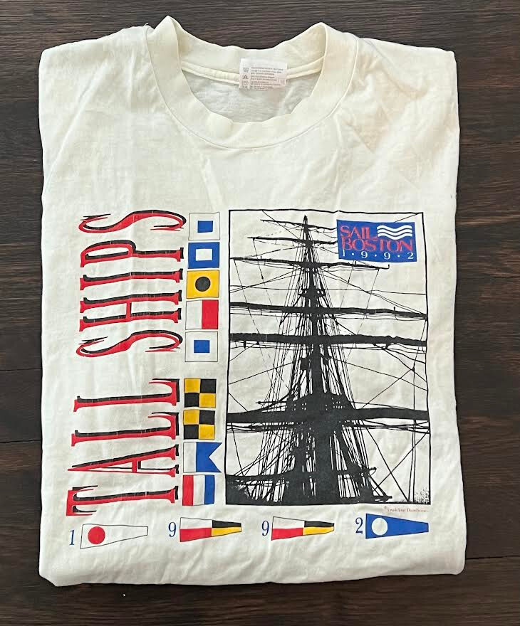 VTG Sail Boston 1992 Tall Ships Travel Tourism Massachusetts Tshirt Mens XL