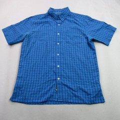 Marmot Men’s Blue Plaid Short Sleeve Casual Button Down Shirt Size M
