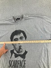 Scarface Iced Out Shirt Mens 3XL Gray Big Print Pacino Streetwear Gangster Rap