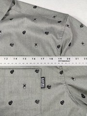 Black Rifle Coffee Company Shirt Mens XL Gray Coffee Skull Graphic Button Front
