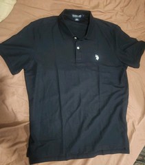 U.S. POLO ASSN. Performance Pique Polo Black with white Logo – Men’s Large