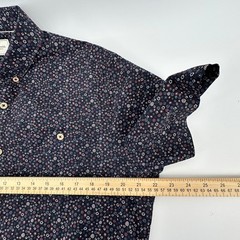 7Diamonds Mens Floral Micro Print Short Sleeve Button Down Shirt Navy SMK-6090 L