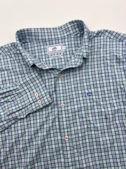 Southern Tide Performance Shirt Mens XL Aqua/Blue Stretch Gingham Plaid Preppy