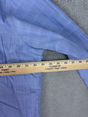 Brooks Brothers 346 Shirt Mens 15.5 34/35 Blue Check Regular Fit Non-Iron Cotton