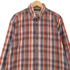 Camel Active Vintage Plaid Cotton Button-Up Shirt for Men Regular Fit L