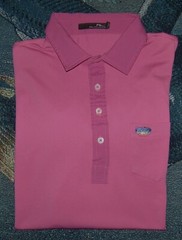 RALPH LAUREN RLX Poly Spandex Polo Button Shirt NANTUCKET GOLF CLUB L Berry Pink