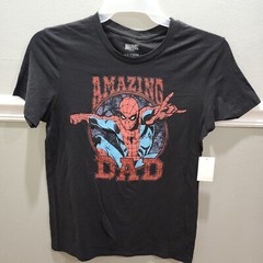 MEN’S TEE MARVEL SPIDER-MAN DAD GRAPHIC DESIGN T-SHIRT SIZE S ( 34 – 36 ) NEW