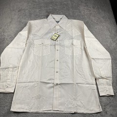 Desire Collection Long Sleeve Dress Shirt Mens Small White Orange Stripes NWT