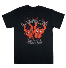 NEW Lambrini Girls Band Short Sleeve T Shirt Black All Size S to 5Xl