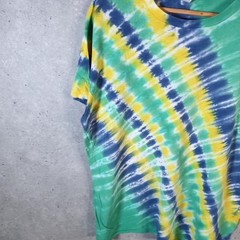 Vintage Hanes Plain Tie Dye USA 90s Single Stitch T-Shirt Mens 2XL Multicoloured