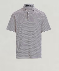 Ralph Lauren RLX Polo Shirt Mens L Blue Pink Stripe Golf Performance Logo
