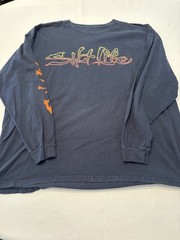 Salt Life Men’s XL Blue Crew Neck Long Sleeve Graphic Logo T-Shirt