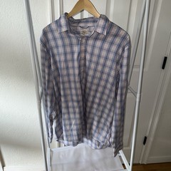 Faherty Brand Men’s XL Blue Pink Plaid Long Sleeve Button Front Shirt Casual