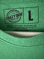 Crazy Dog T-Shirts Zero Putts Given Green Graphic Print Crew Tee Men’s L