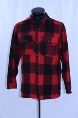 Woolrich Men VTG Winter Shirt Button Warm Heavy Thick Wool Plaid Red Black 20 S