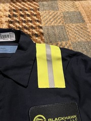 🟩🟩🟩 BLACKHAWK MINING COAL COMPANY ISSUED REFLECTIVE STRIPES MINER SHIRT XL