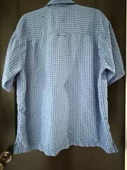 The North Face Men’s Blue Button Down Shirt Short Sleeve Zipper Pocket Size L
