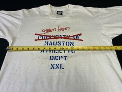 Vintage 80s Screen Stars Mauston Athletic Dept. T-Shirt Single Stitch Sz L USA