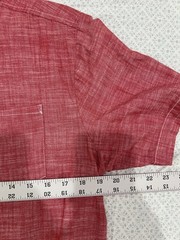 Almond Surfboards Chambray Shirt Men’s L Red Short Sleeve Button Down USA Made