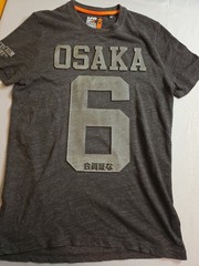 SUPERDRY OSAKA 6 Performated Embossed Graphite T-Shirt Short Sleeve Size L. 0095
