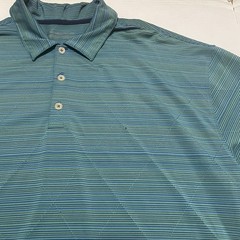 Nike Mens Golf Polo Shirts Size XXL 2XL Teal Stripes Classic Outdoor