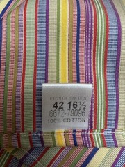 Eton Shirt Mens 16.5 32 Multicolor Stripe Cotton Long Sleeve Dress Luxury