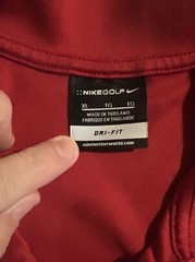 Nike Golf Dri-Fit Outdoor Polo Golf Shirt Mens XL w/ Swoosh Red Tiger woods