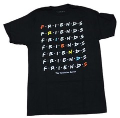 Friends Television Series Mens T-Shirt – Repeated Word Lines Logo