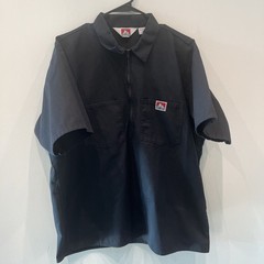 Ben Davis Men’s Black Short Sleeve Work Shirt Black Classic Fit Workwear Size XL
