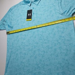 Under Armour Polo Shirt Mens Large UPF 30 Anti Odor Golf Performance Blue