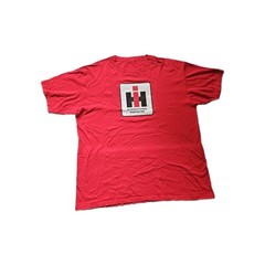 Red International Harvester Farm T-shirt Mens 51 x 30.5 Cut Tag Logo Cracking