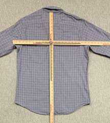 Giovanni Vasta Shirt Mens 16 1/2 Blue Houndstooth Lightweight Button Down Italy