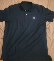 U.S. POLO ASSN. Performance Pique Polo Black with white Logo – Men’s Large