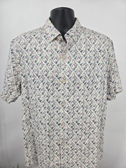 Tommy Bahama Hawaiian Medium Shirt Purple Blue Floral Men Beach Outdoor