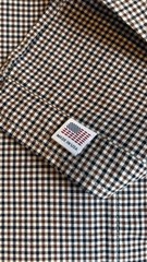 Steven Alan Collegiate Shirt navy blue + brown gingham, men’s small, made in USA
