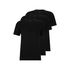 BOSS Mens 3-Pack V Neck Jersey T-Shirts Undershirt, Black Night, Large US