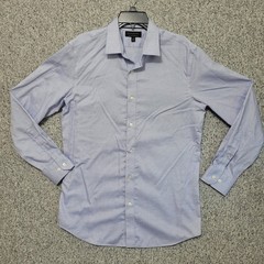Banana Republic Mens Non-Iron Standard Fit Shirt Blue Micro Check Medium