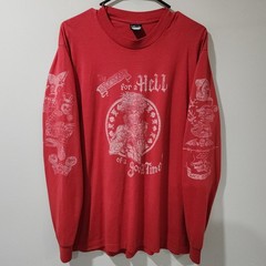Vintage The Backroom Tattoo Punk Skate Grunge Kurt Tattoo Long Sleeve Mens XL