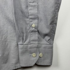 ETON Men Dress Shirt 15.5 Slim Fit Twill Cotton Micro Check Patterned Navy White