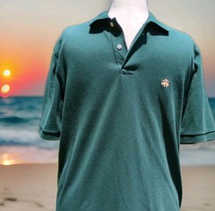 Brooks Brothers Vintage Regent Hunter Green Short Sleeve Pique Polo☀️